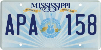 MS license plate APA158