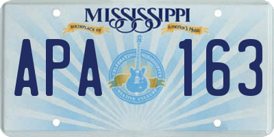 MS license plate APA163