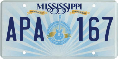 MS license plate APA167
