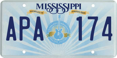 MS license plate APA174
