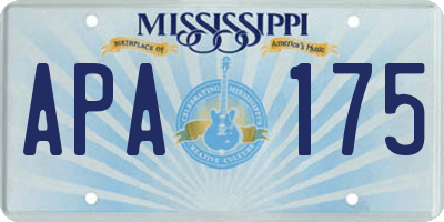 MS license plate APA175