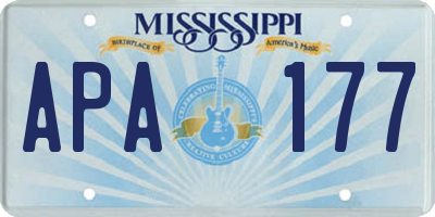 MS license plate APA177