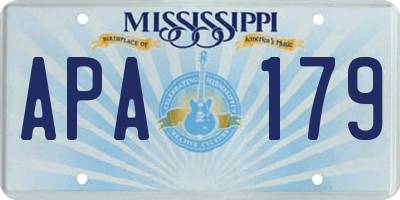 MS license plate APA179