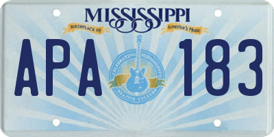 MS license plate APA183