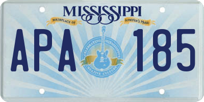 MS license plate APA185