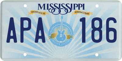 MS license plate APA186