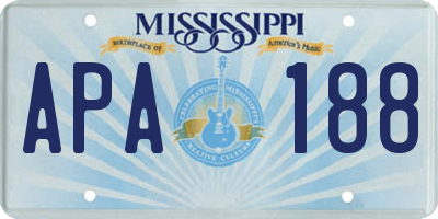 MS license plate APA188