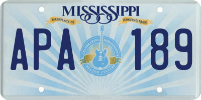 MS license plate APA189