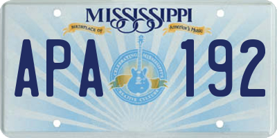 MS license plate APA192