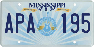 MS license plate APA195