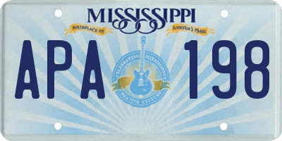 MS license plate APA198