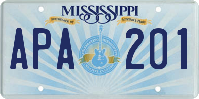 MS license plate APA201