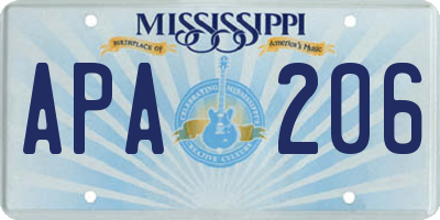 MS license plate APA206