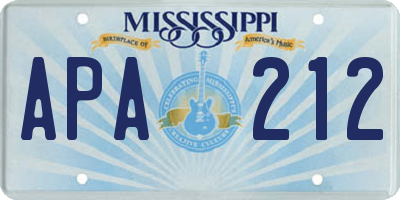 MS license plate APA212