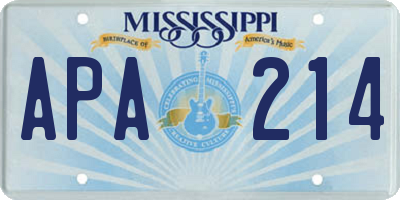 MS license plate APA214