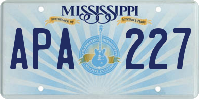MS license plate APA227