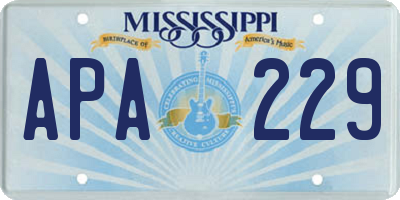 MS license plate APA229