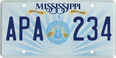 MS license plate APA234