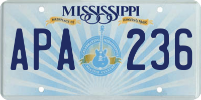 MS license plate APA236