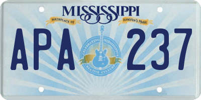 MS license plate APA237