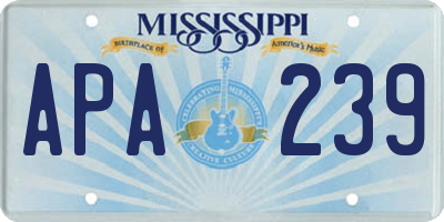 MS license plate APA239