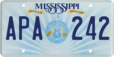 MS license plate APA242