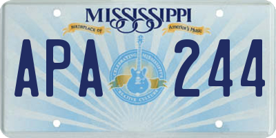 MS license plate APA244