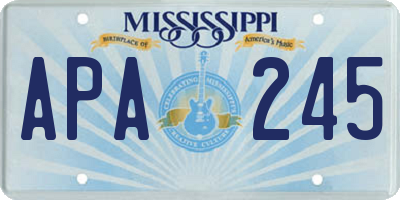 MS license plate APA245