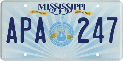 MS license plate APA247