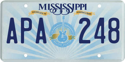 MS license plate APA248