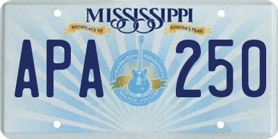 MS license plate APA250