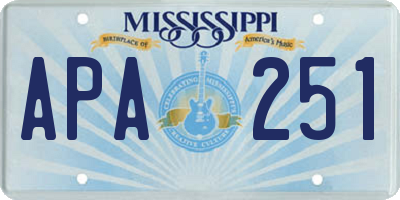MS license plate APA251