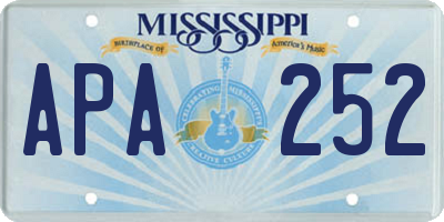 MS license plate APA252