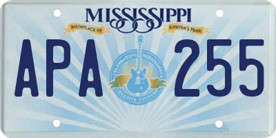 MS license plate APA255