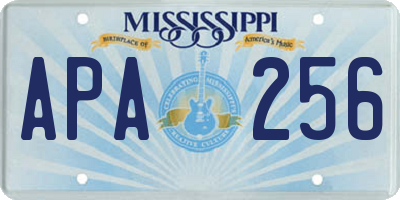 MS license plate APA256