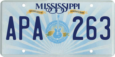 MS license plate APA263