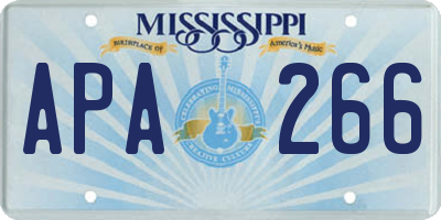 MS license plate APA266
