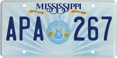 MS license plate APA267