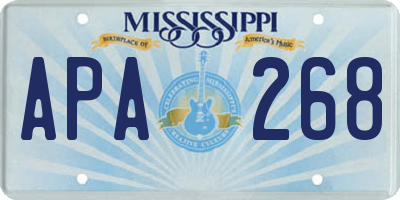 MS license plate APA268