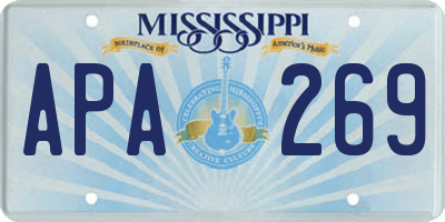 MS license plate APA269