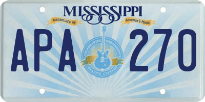 MS license plate APA270