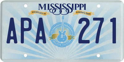 MS license plate APA271