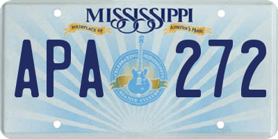 MS license plate APA272