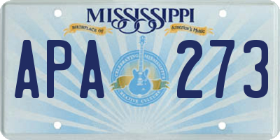 MS license plate APA273