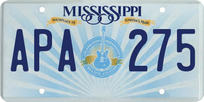 MS license plate APA275