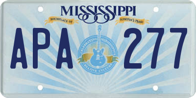 MS license plate APA277