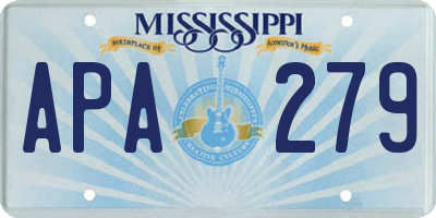 MS license plate APA279