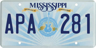 MS license plate APA281