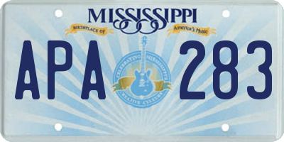 MS license plate APA283