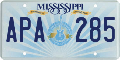 MS license plate APA285